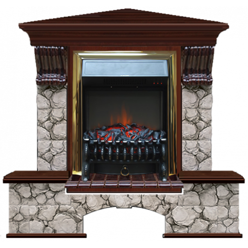 Бостон К Карелия угловой (красное дерево)+Fobos Brass