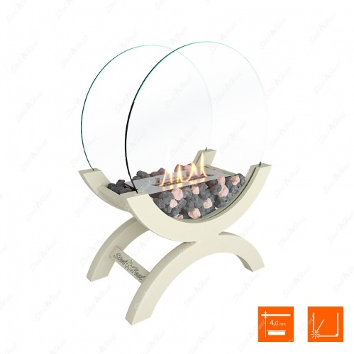 Биокамин напольный SteelHeat WOOD 400 белый