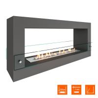 Биокамин SteelHeat WALL FRAME ONE 1000 серый, стекло