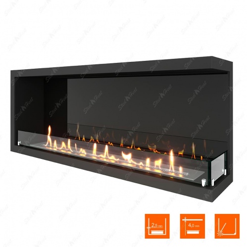 Биокамин угловой SteelHeat Leader 1200 правый стекло + стемалит