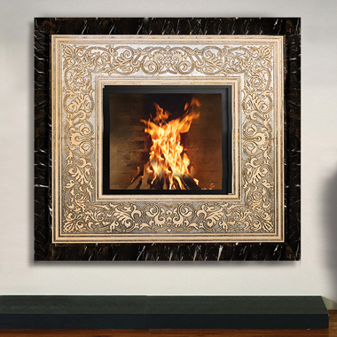 Биокамин Bioteplo Асьют из мрамора c узором