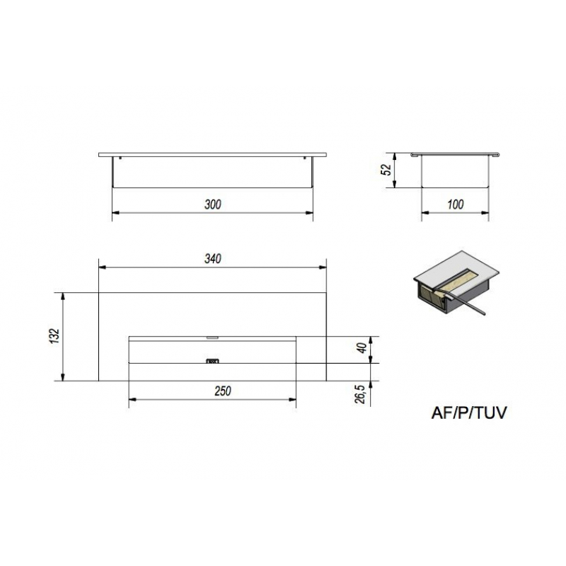 Биокамин Kratki DELTA 2-PRO (400*900) по цене €255