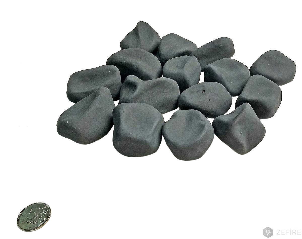 Декоративные керамические камни черные матовые 14 шт по цене 4 400 руб.