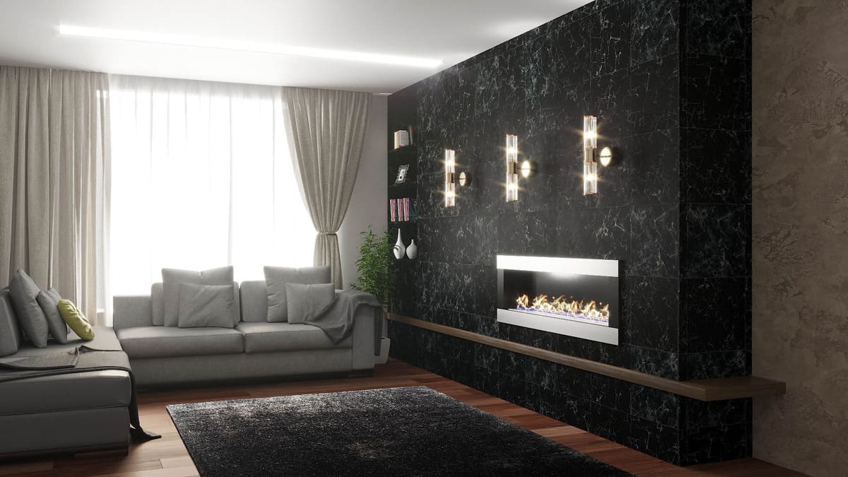 Биокамин "Русский огонь" Модерн 1300V встраиваемый с защитным стеклом по цене 44 350 руб.