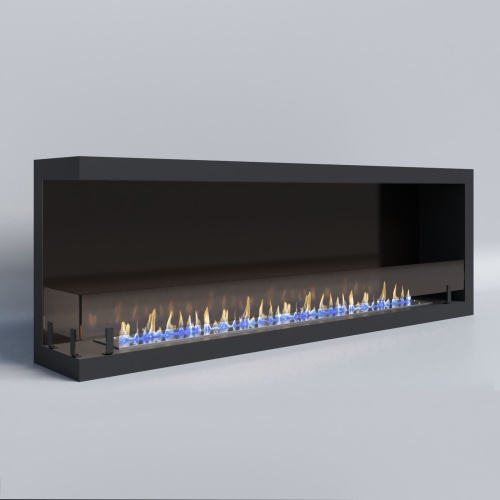 Биокамин "Русский огонь" Честер 1500 угловой левый с защитным стеклом