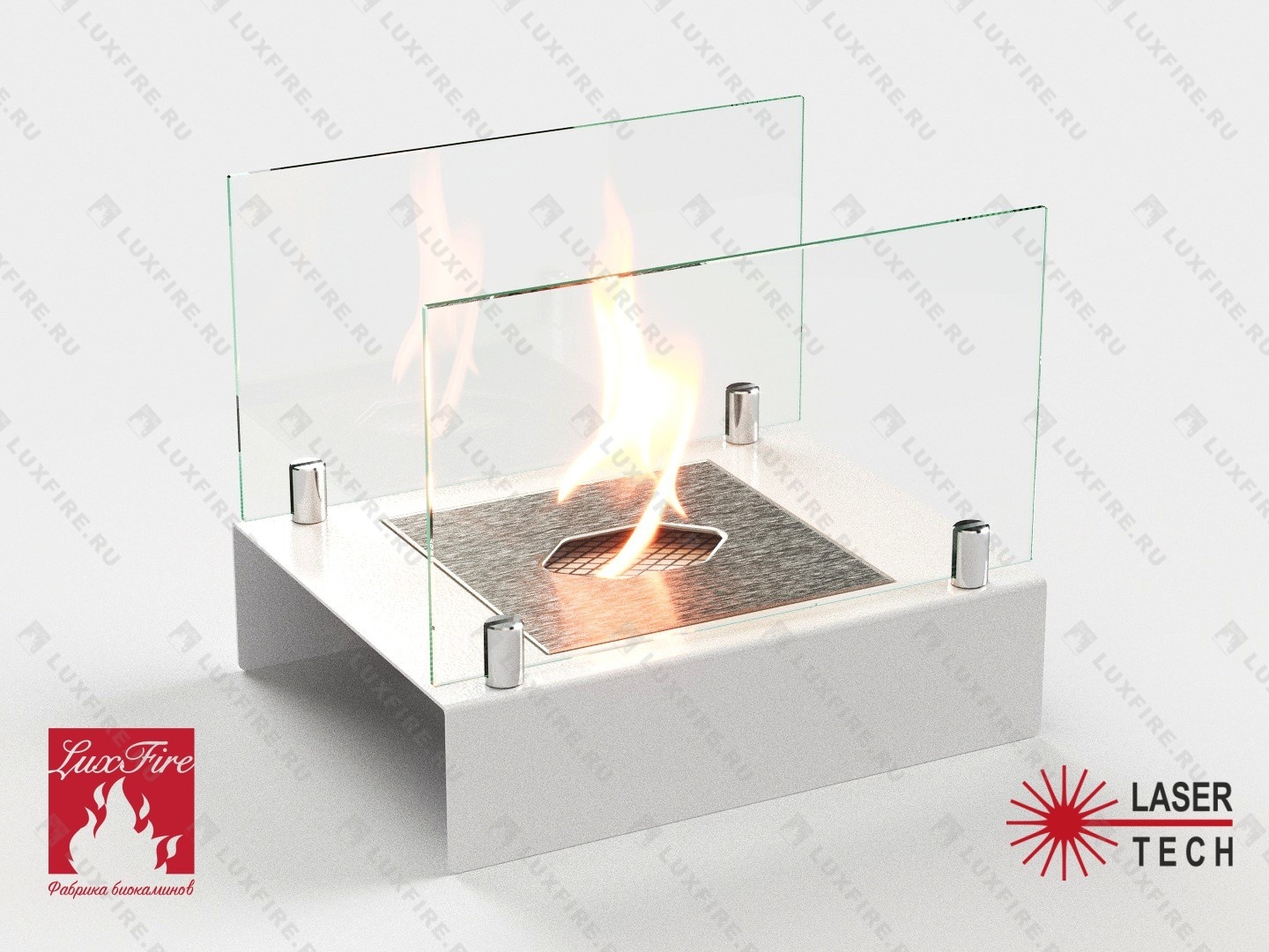 Настольный биокамин Lux Fire "Арлекино" М (белый)