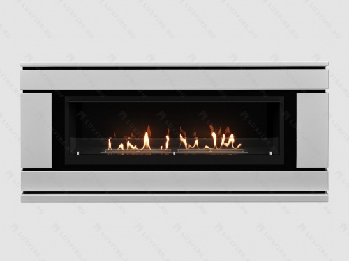 Каминный портал МДФ "Вега 2000" с биокамином Lux Fire "Фаер Бокс Вега-1" (белый)