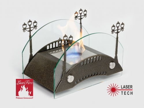 Настольный биокамин Lux Fire "Пушкинский мост" S Бронза