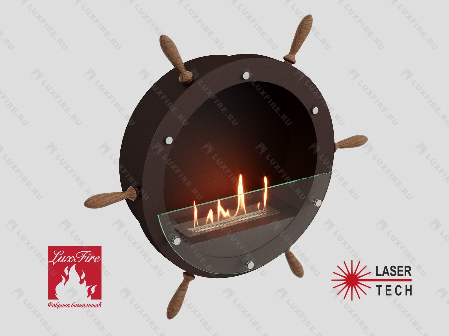 Настенный биокамин Lux Fire "Капитан 500 Н" XS (коричневый)