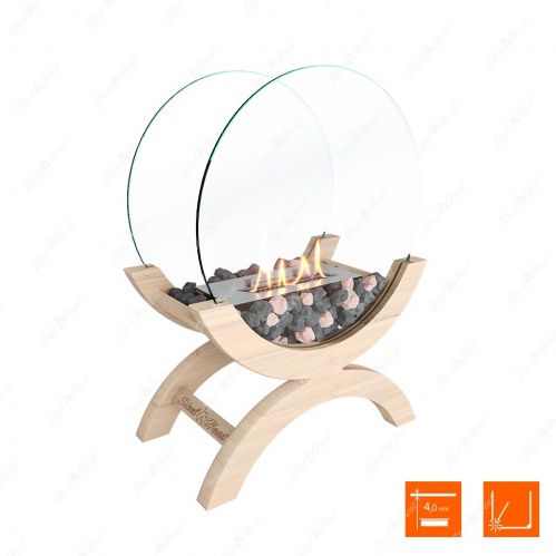 Биокамин напольный SteelHeat WOOD 400 молочный