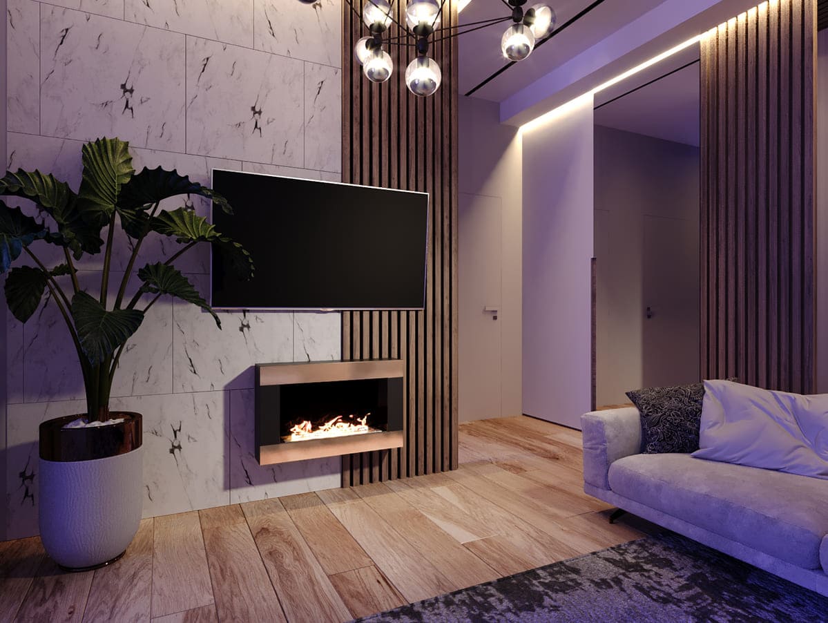 Биокамин "Русский огонь" Голд 800N настенный (высота 500мм.) с защитным и декоративным стеклом по цене 32 528 руб.