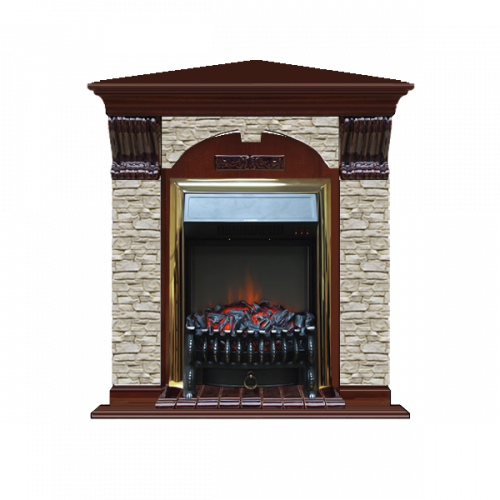 Арочный Грот однотонный угловой (красное дерево)+Fobos Brass