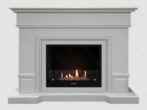 Каминный портал МДФ "Флоренция 1400" с биокамином Lux Fire "Фаер Бокс 1 - 33" (бежевый)