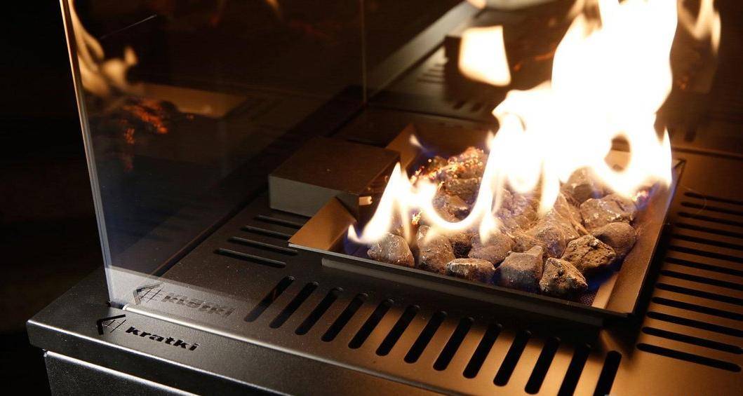 Газовый нагреватель Kratki PATIO Mini/M/G31/37Mbar/CZ, черное стекло, с ручным управлением