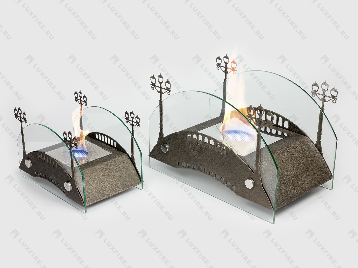 Настольный биокамин Lux Fire "Пушкинский мост" М (бронза) по цене 19 602 руб.