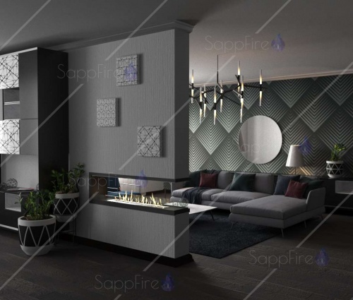 Встраиваемый торцевой сквозной очаг 600 SappFire