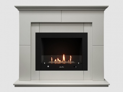 Каминный портал МДФ "Пьер 1300" с биокамином Lux Fire "Фаер Бокс 4-33" (белый)