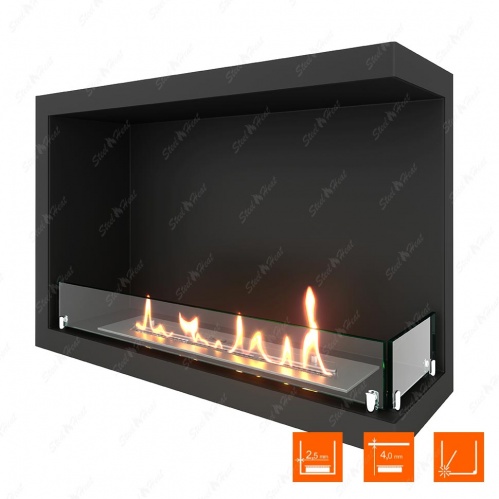 Биокамин угловой SteelHeat Leader 700 правый стекло