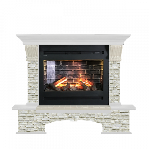 Бостон грот однотонный (белый)+Rumba 3D