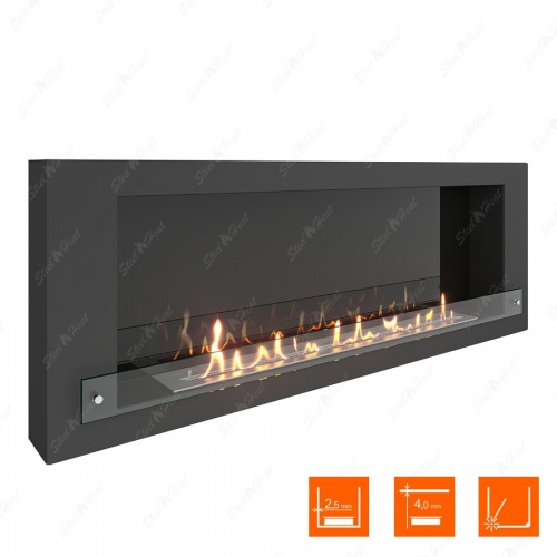 Биокамин SteelHeat WALL 1500 стекло + стемалит