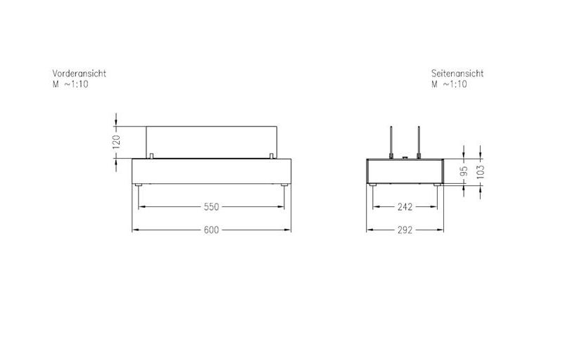 Настольный биокамин Spartherm Ebios-fire Quadra Base по цене 85 900 руб.