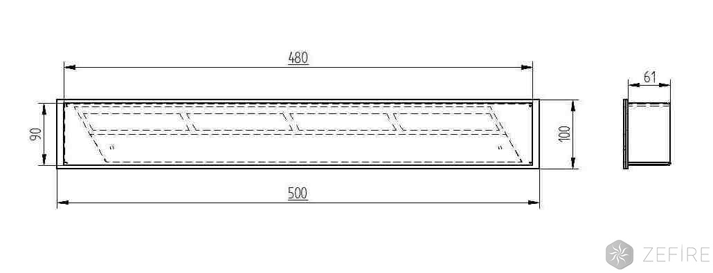 Прямоугольный контейнер ZeFire 500 по цене 19 500 руб.