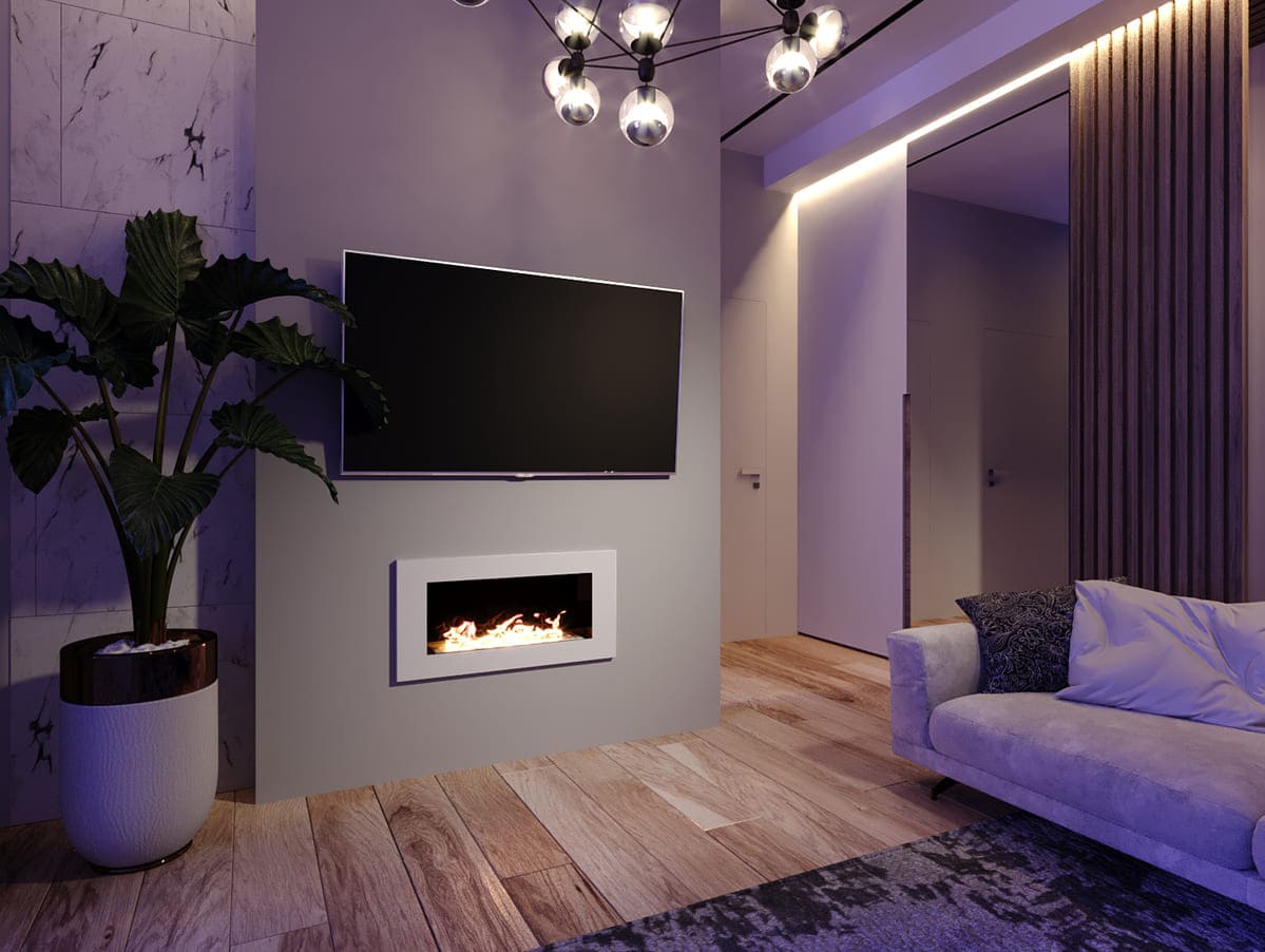 Биокамин "Русский огонь" Блонд 800V встраиваемый с декоративным стеклом (стемалитом) по цене 27 100 руб.