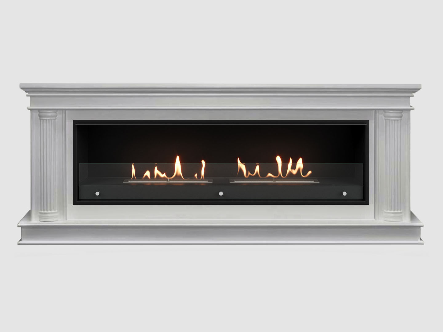 Каминный портал МДФ "ROMA 1980" с биокамином Lux Fire "Фаер Бокс Вега-2" (белый) по цене 104 390 руб.