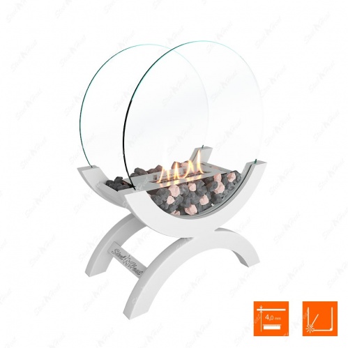 Биокамин напольный SteelHeat WOOD 400 серый