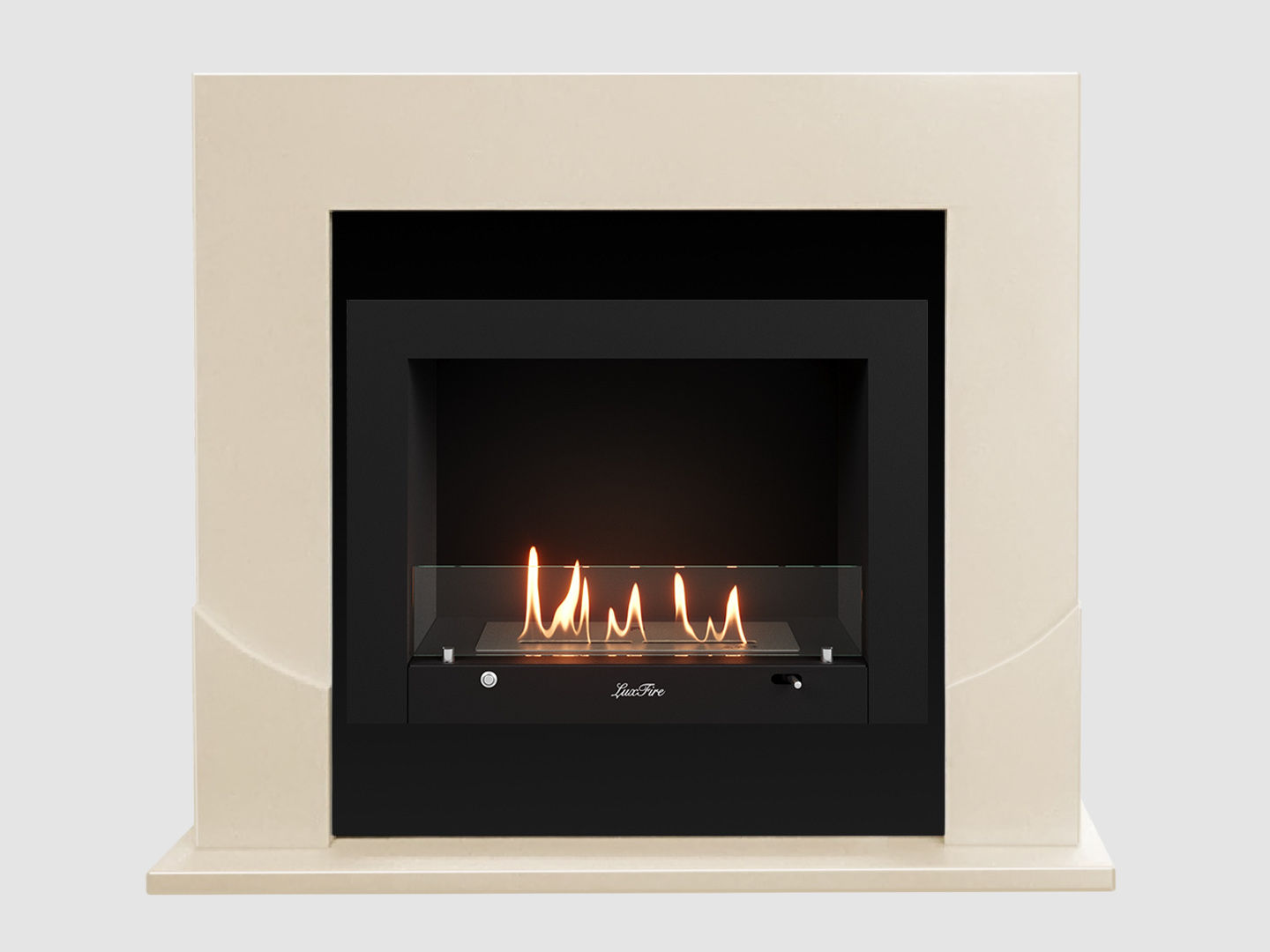 Каминный портал МДФ "Ассен 1110" с биокамином Lux Fire "Фаер Бокс 3 - 25.5" (бежевый) по цене 88 500 руб.