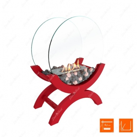 Биокамин напольный SteelHeat WOOD 400 красный по цене 37 900 руб.