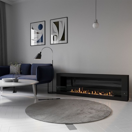 Биокамин SteelHeat WALL LONG 1800 черный, стемалит по цене 89 040 руб.