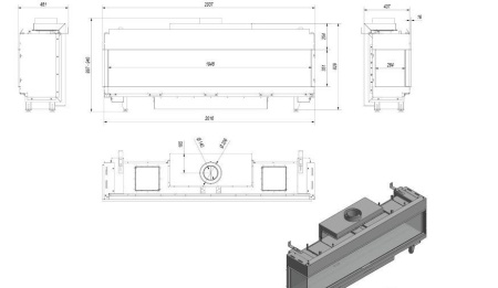 Газовая топка Kratki LEO/L/200/LPG (баллонный газ)