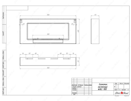 Биокамин SteelHeat WALL 900 стемалит по цене 32 500 руб.